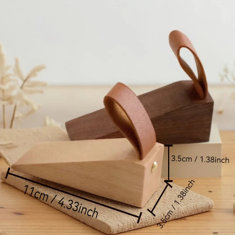 Doorstop Solid Wood Non-Slip Base