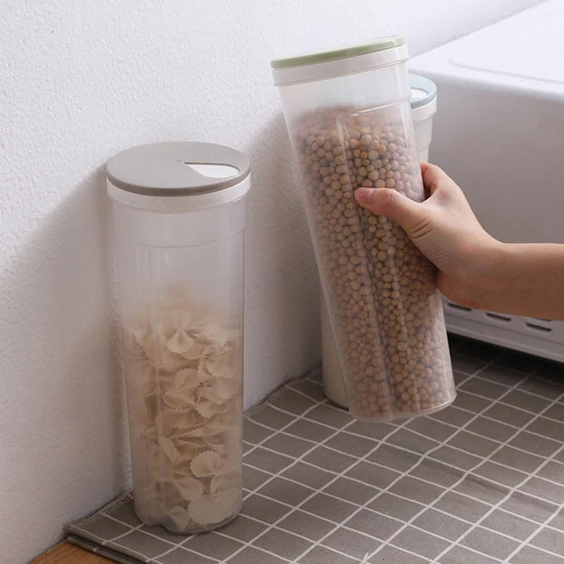 Dry Food Storage Container Rotating Portion-Control Lid