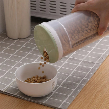 Dry Food Storage Container Rotating Portion-Control Lid