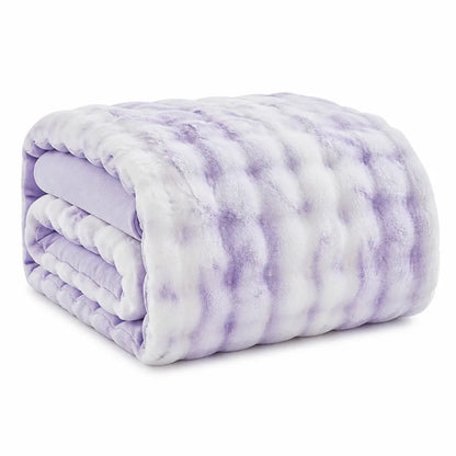Duvet Cover Reversible Quilted Rabbit Fur & Milk Velour