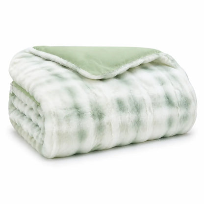 Duvet Cover Reversible Quilted Rabbit Fur & Milk Velour