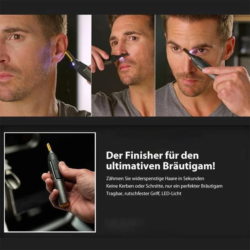 Ear & Nose Trimmer Ultra-Flat Head Titanium-Coated Blades LED