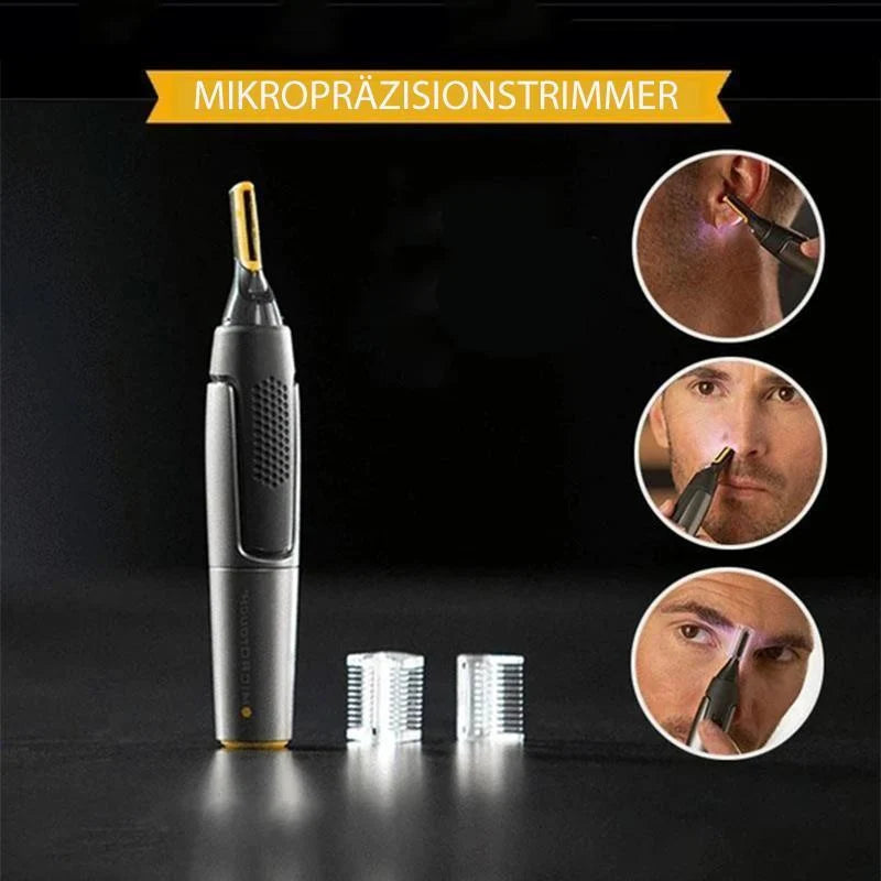 Ear & Nose Trimmer Ultra-Flat Head Titanium-Coated Blades LED