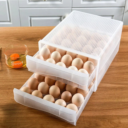 Egg Storage Container Transparent Individual Compartments Carry Handle