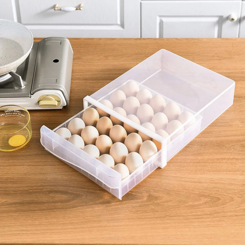 Egg Storage Container Transparent Individual Compartments Carry Handle