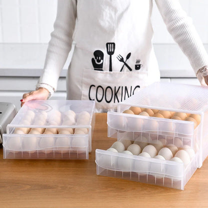 Egg Storage Container Transparent Individual Compartments Carry Handle