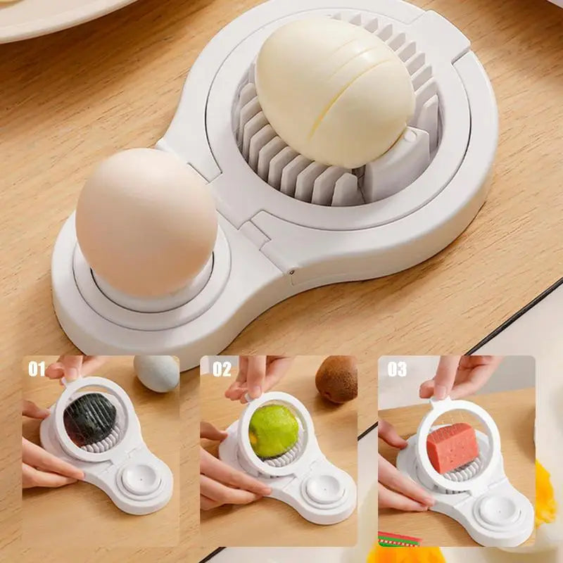 Egg and Fruit Slicer Stainless Steel Blades Push-Button Design