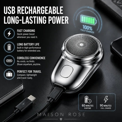 Electric Shaver Compact Waterproof Wet & Dry USB Rechargeable