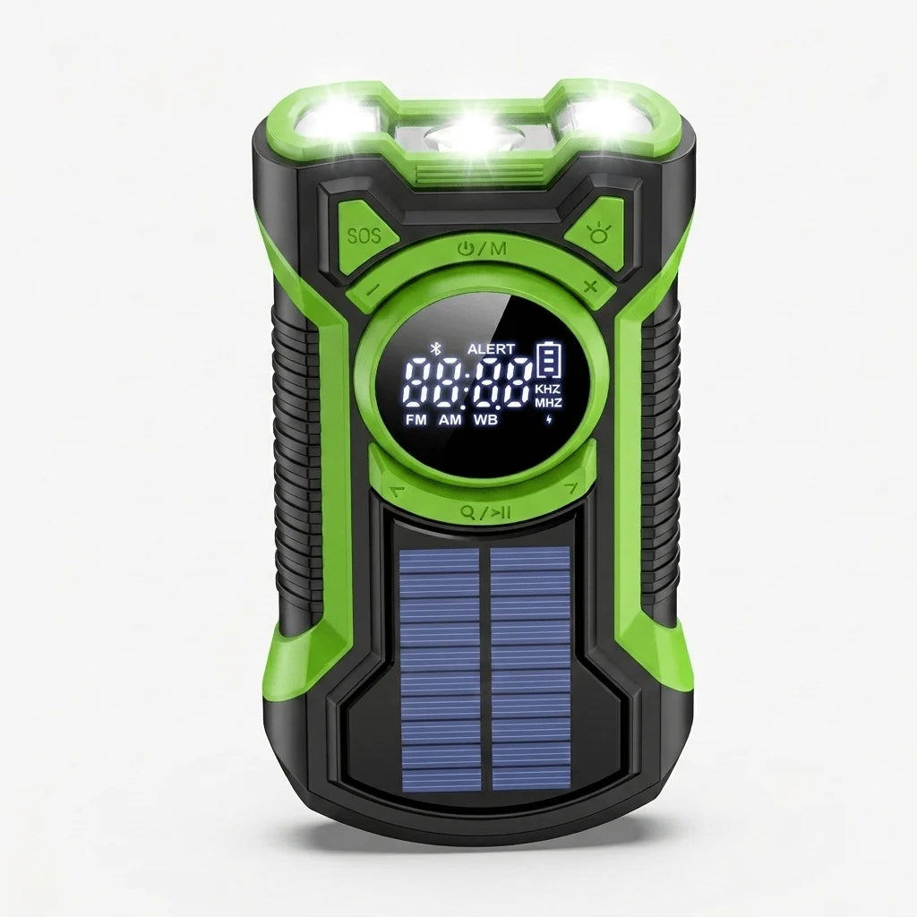 Emergency Radio Solar & Hand-Crank Charging 5000mAh Power Bank