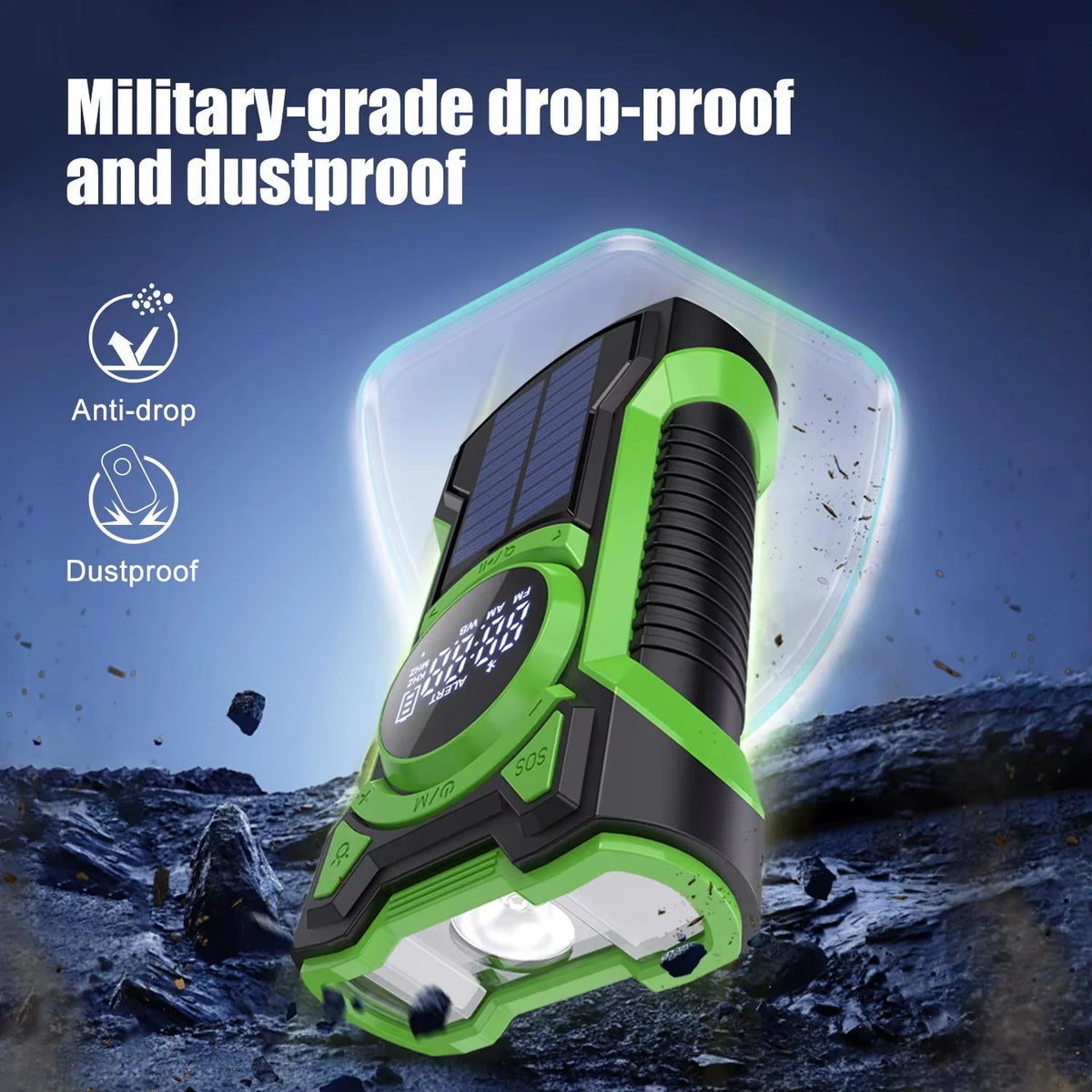 Emergency Radio Solar & Hand-Crank Charging 5000mAh Power Bank