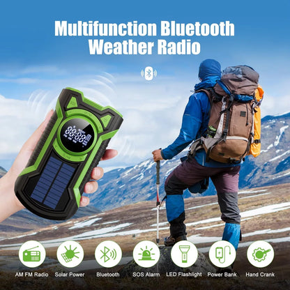 Emergency Radio Solar & Hand-Crank Charging 5000mAh Power Bank