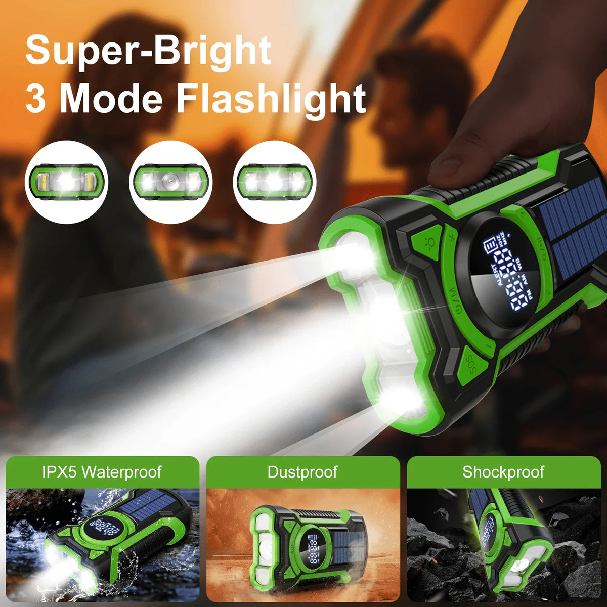 Emergency Radio Solar & Hand-Crank Charging 5000mAh Power Bank