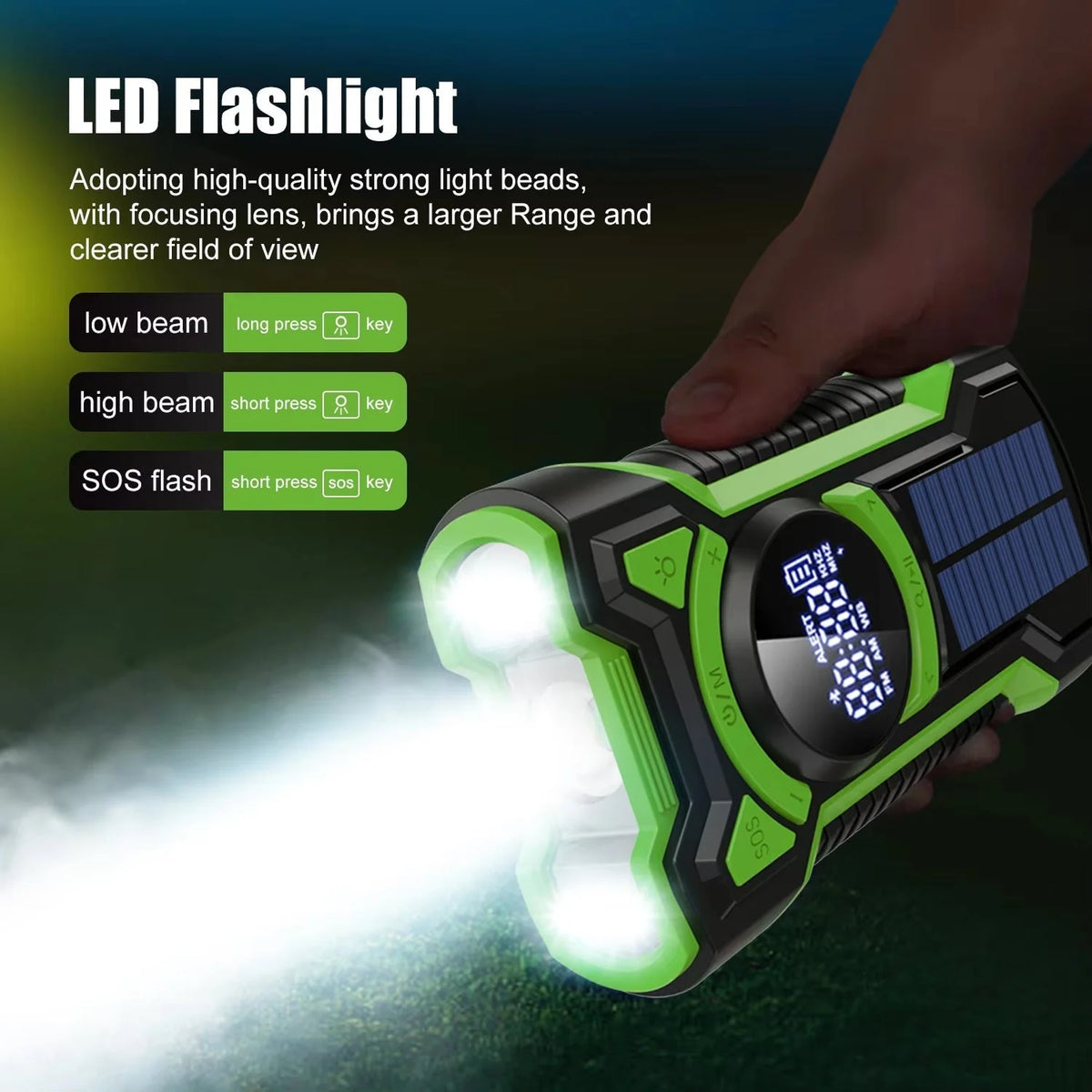 Emergency Radio Solar & Hand-Crank Charging 5000mAh Power Bank