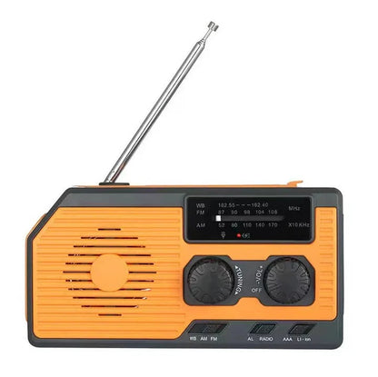 Emergency Radio Solar & Hand Crank Powered USB Phone Charging
