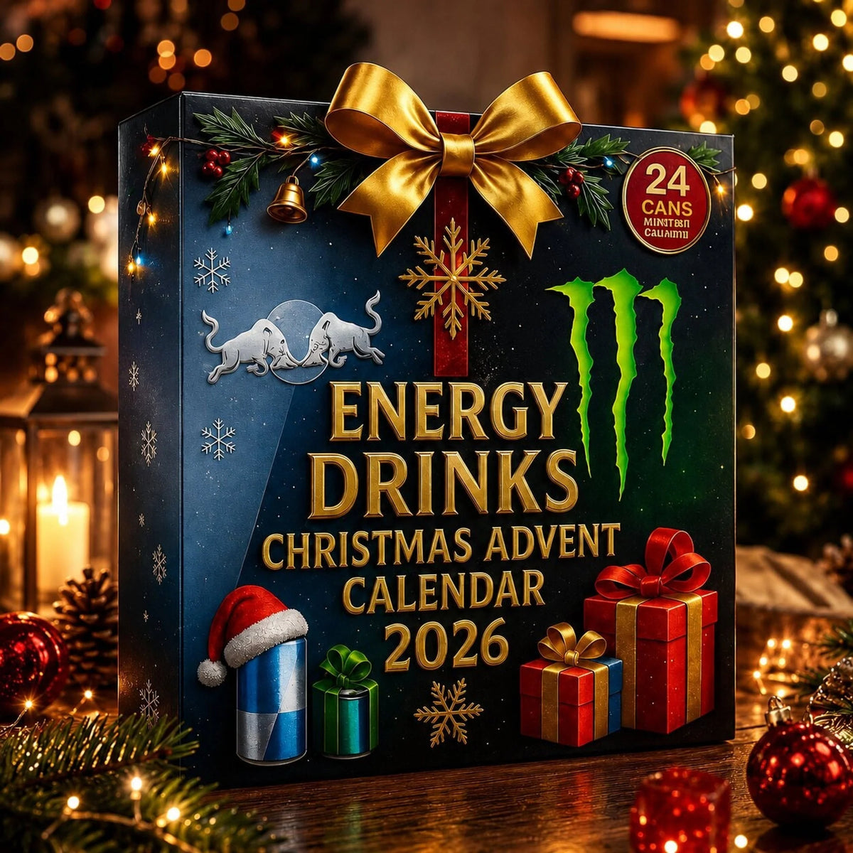 Energy Drink Advent Calendar 24-Day Countdown 24 Unique Designs