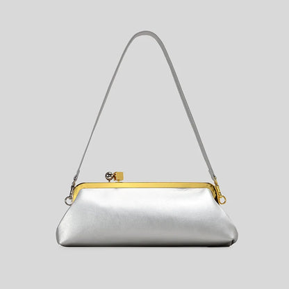 Evening Handbag Glossy Patent Leather Detachable Strap