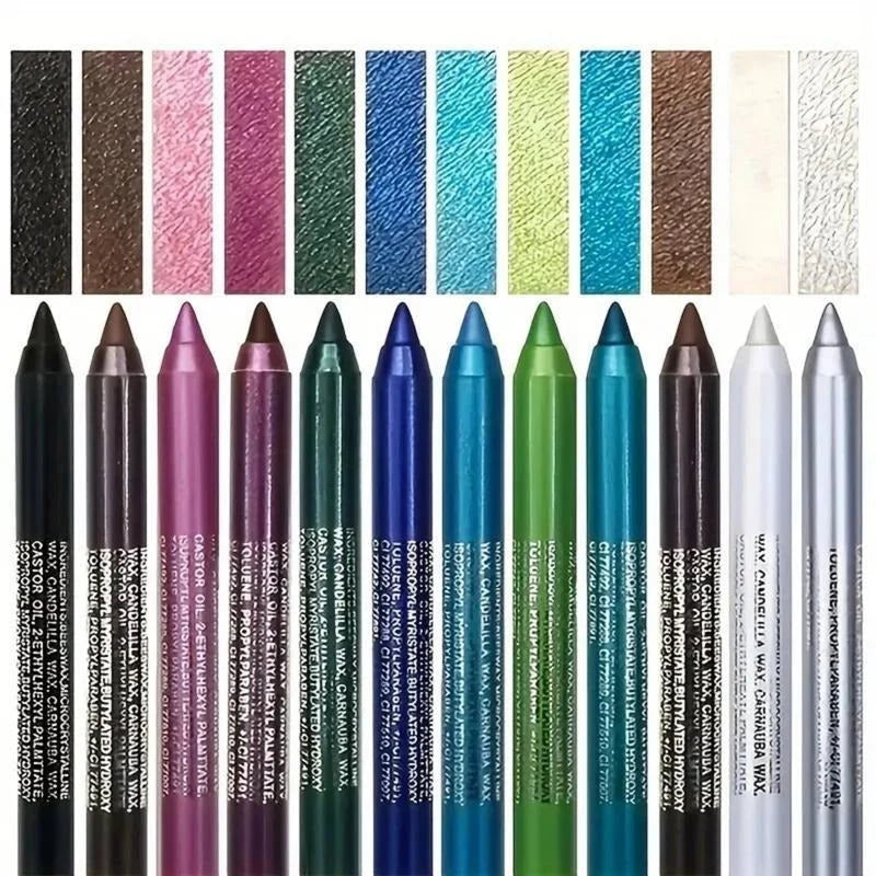 Eyeliner Pencil Set 12 Shades Waterproof Sweat-Resistant