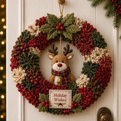 Fabric Wreath Kit 3D No-Sew Christmas Craft
