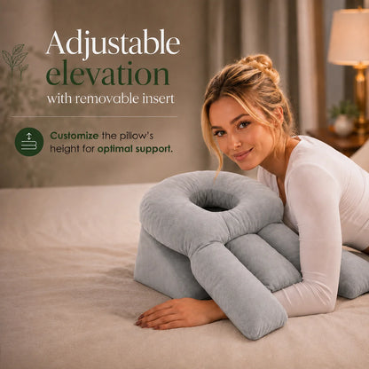 Face-Down Pillow Built-In Face Opening Firm Support