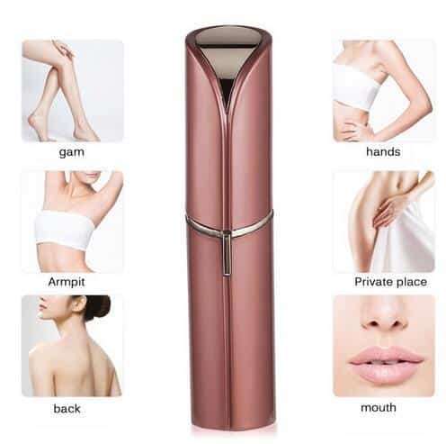 Facial Hair Remover Lipstick Style LED Precision Tip