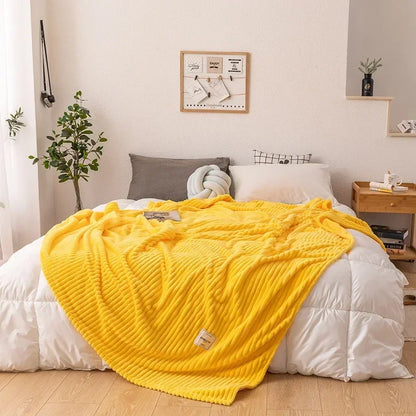 Flannel Blanket Thick Plush Cozy Machine Washable