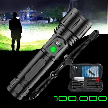 Flashlight Rechargeable Aluminum Long-Range Beam