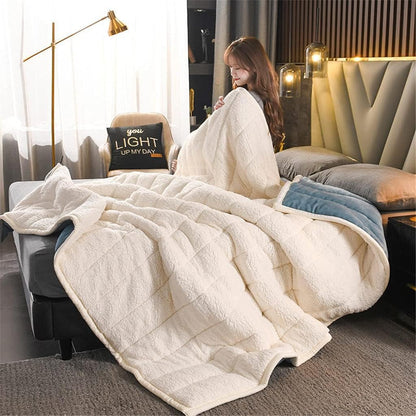 Fleece Blanket Double-Layer Thermal Machine Washable
