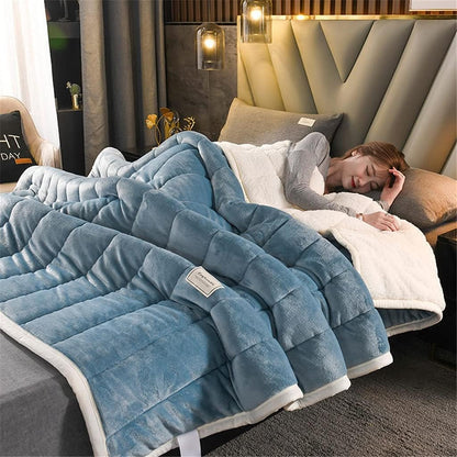 Fleece Blanket Double-Layer Thermal Machine Washable