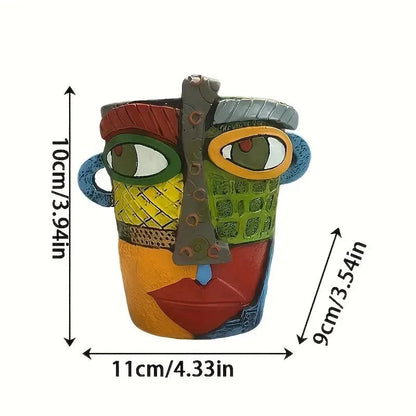 Flower Pot Ceramic Artistic Face Tabletop