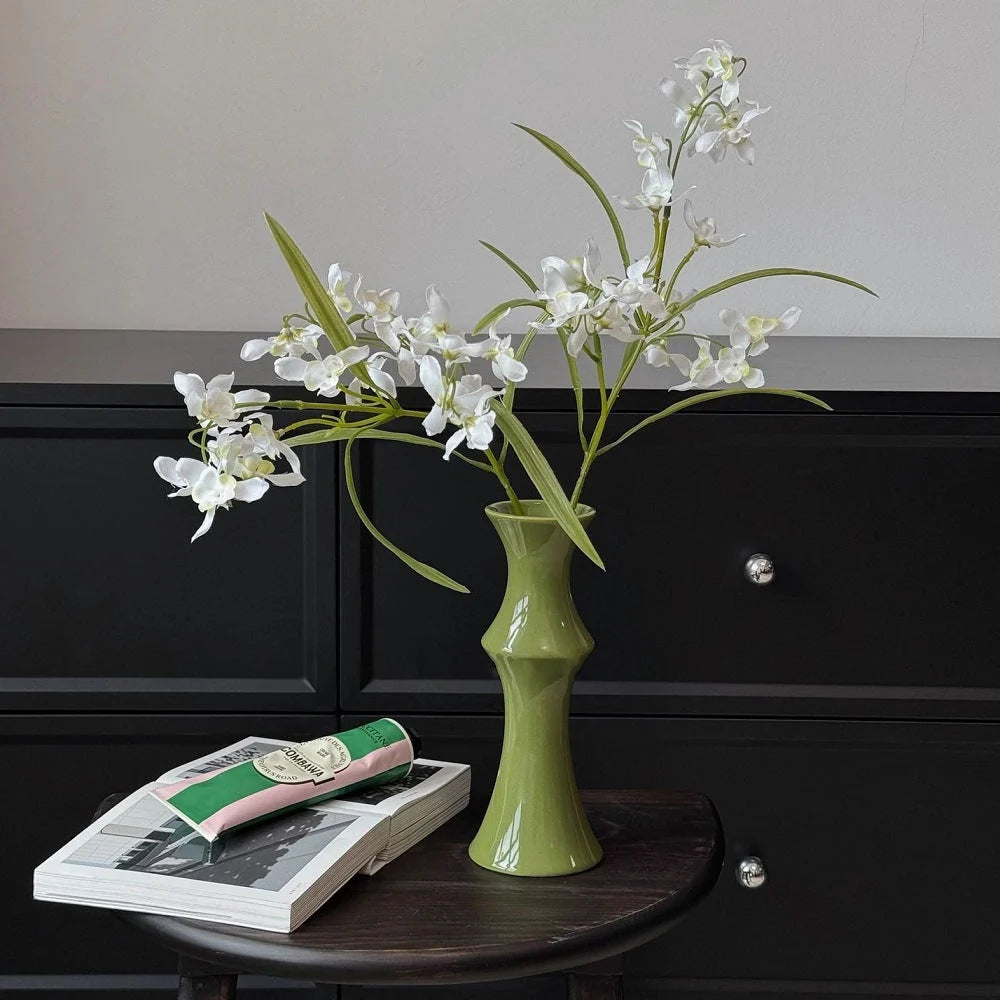 Flower Vase Sculptural Glossy Ceramic