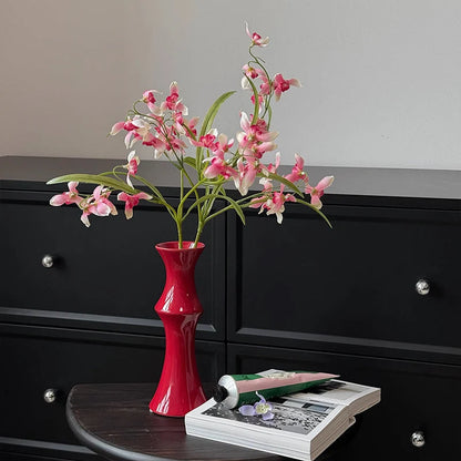 Flower Vase Sculptural Glossy Ceramic