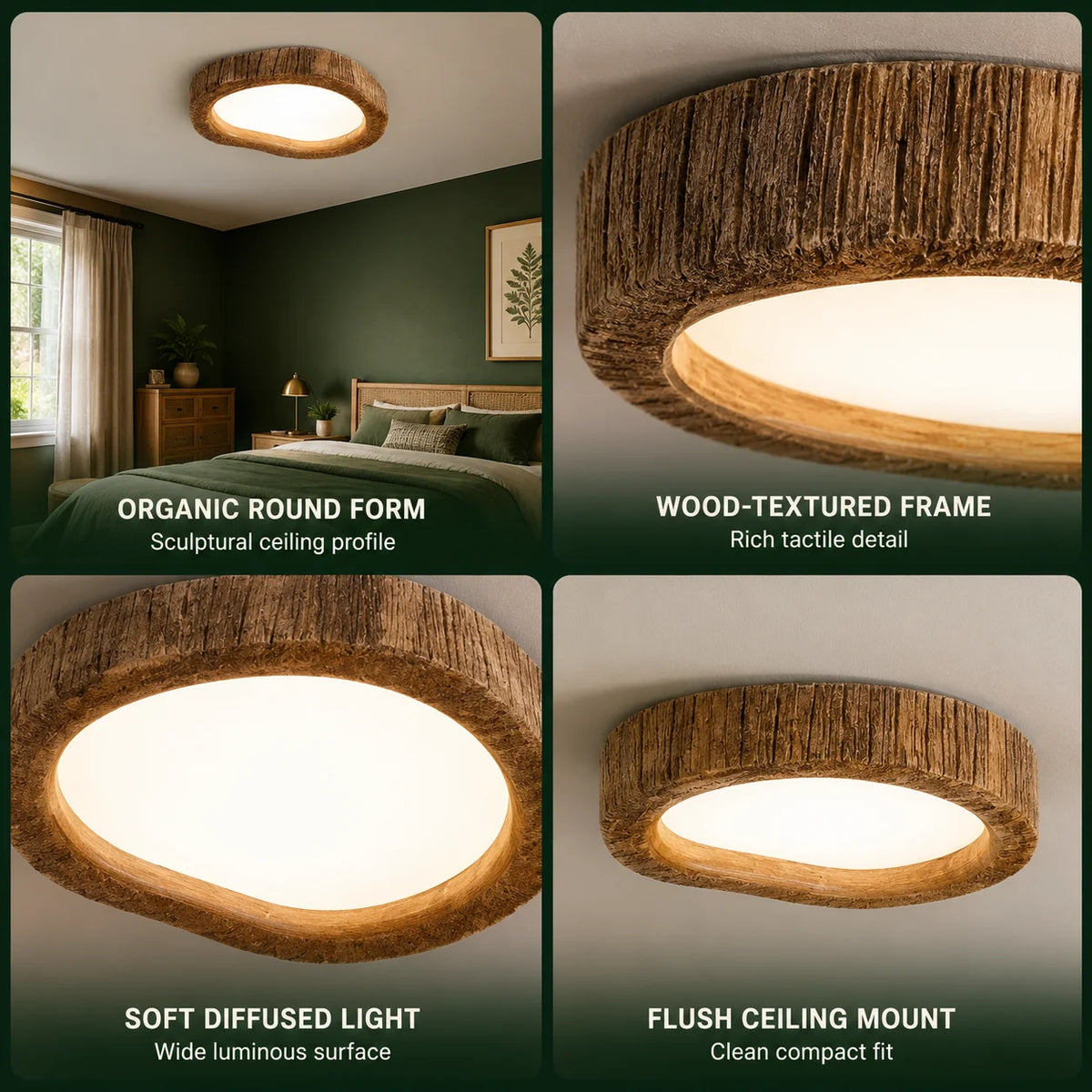 Flush Mount Ceiling Light Low-Profile Integrated LED Diffused Panel
