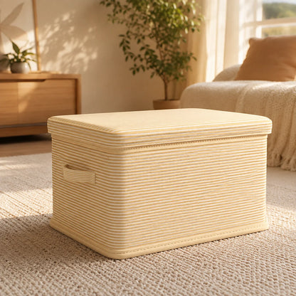 Foldable Storage Box With Lid Collapsible Reinforced Panels