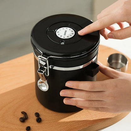 Food Storage Canister Stainless Steel Airtight Freshness Date Dial
