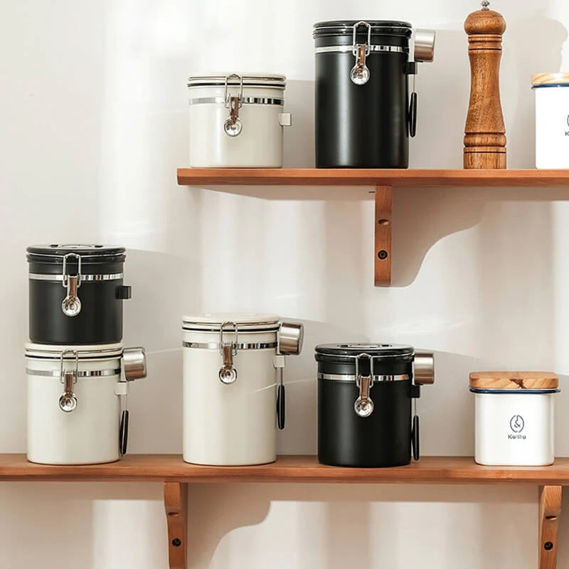 Food Storage Canister Stainless Steel Airtight Freshness Date Dial