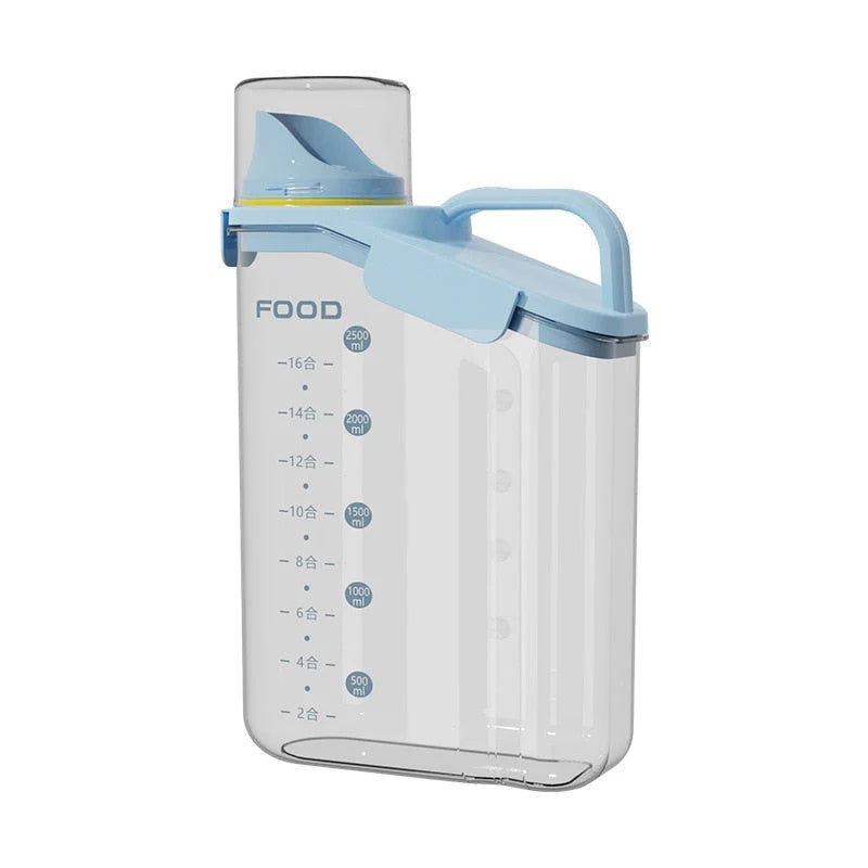 Food Storage Dispenser Clear Measuring Cup & Pour Spout