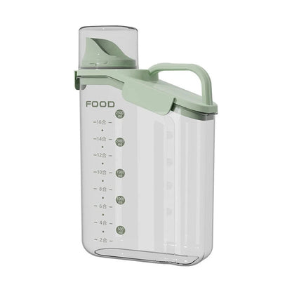 Food Storage Dispenser Clear Measuring Cup & Pour Spout