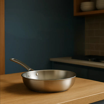 Frying Pan Pure Titanium Hammered Finish Induction Compatible
