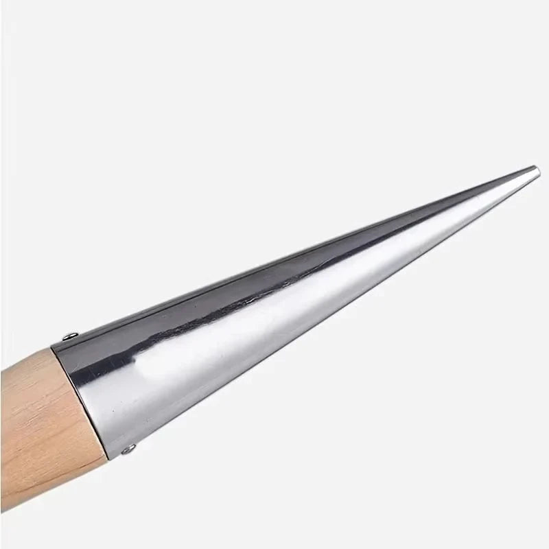 Garden Dibber Stainless Steel Tip Wood Handle Rust-Resistant