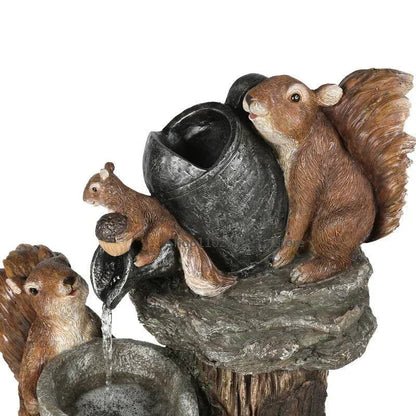 Garden Figurine Duck & Squirrel Weather-Resistant Resin Decor