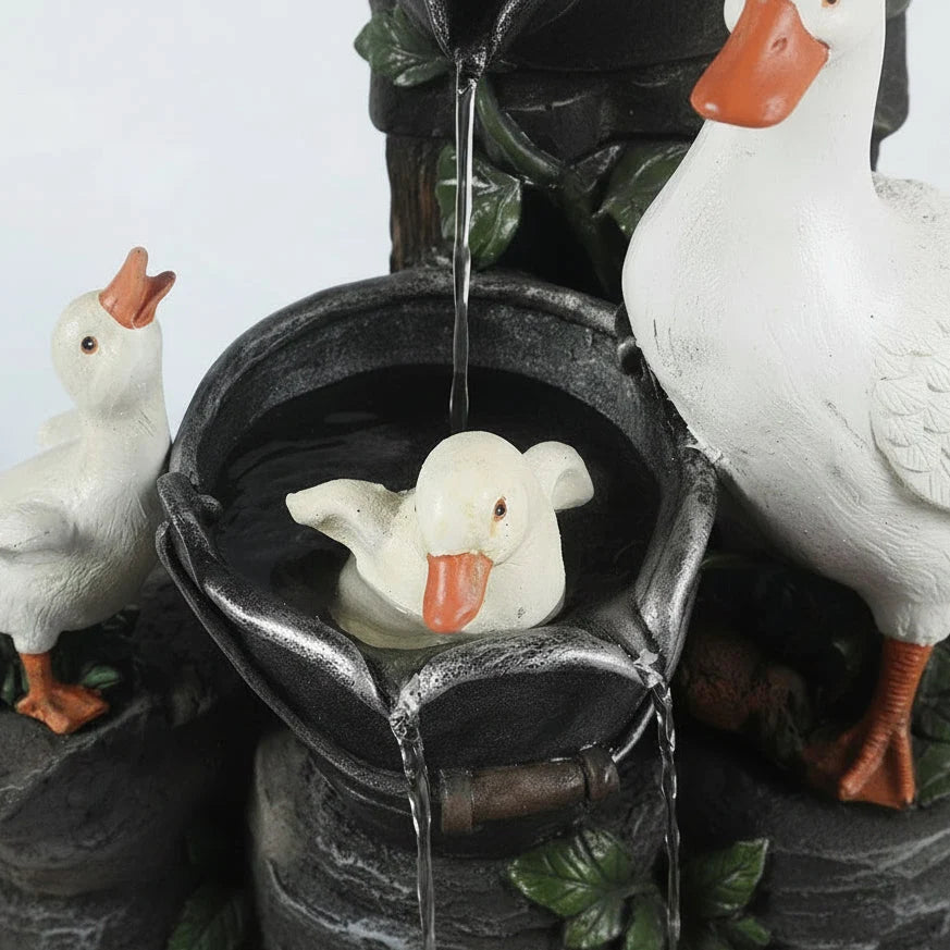 Garden Figurine Duck & Squirrel Weather-Resistant Resin Decor
