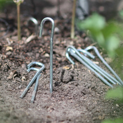Garden Ground Pegs Galvanized Steel Rust-Resistant 10-Pack