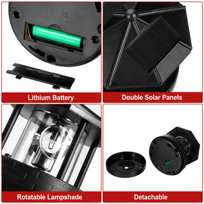 Garden Lighthouse Light Solar-Powered Rotating Beacon