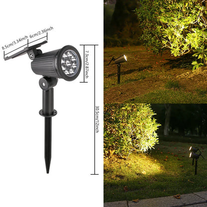 Garden Spotlight Solar-Powered Adjustable Swivel Head