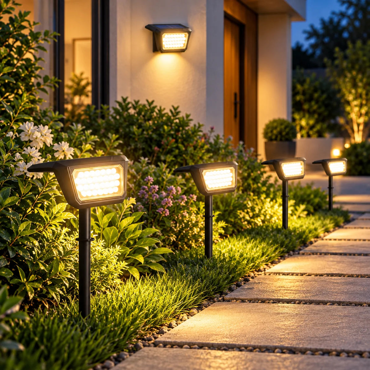 Garden Spotlight Solar-Powered Adjustable Weather-Resistant