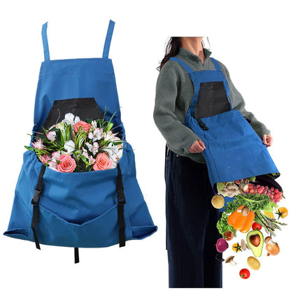 Gardening Apron Waterproof Adjustable Cross-Back Straps Tool Pockets