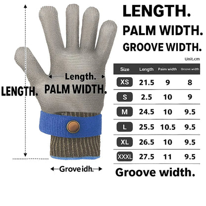 Gloves Cut-Resistant Stainless Steel Mesh