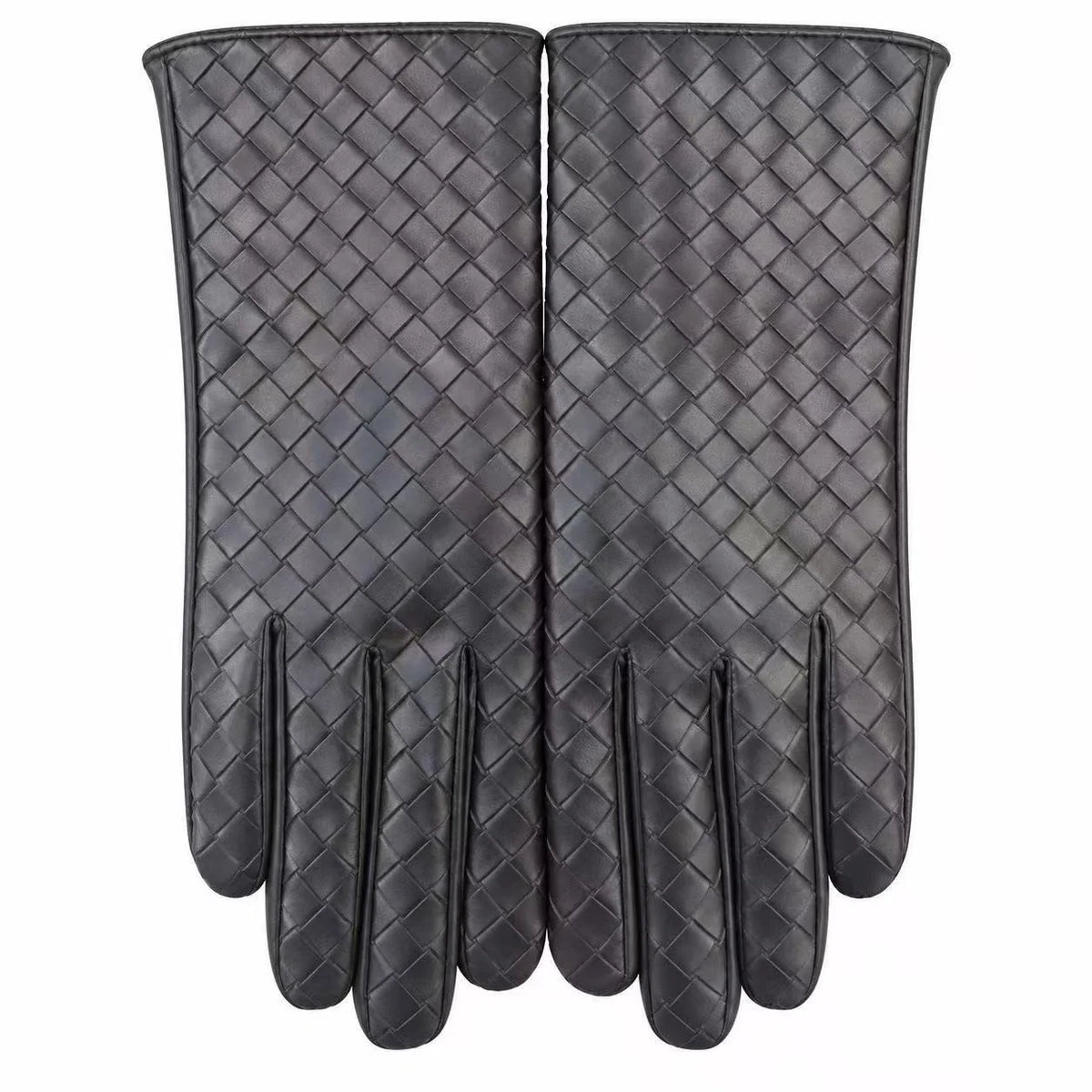 Gloves Woven Leather Warm Lined Textured Grip