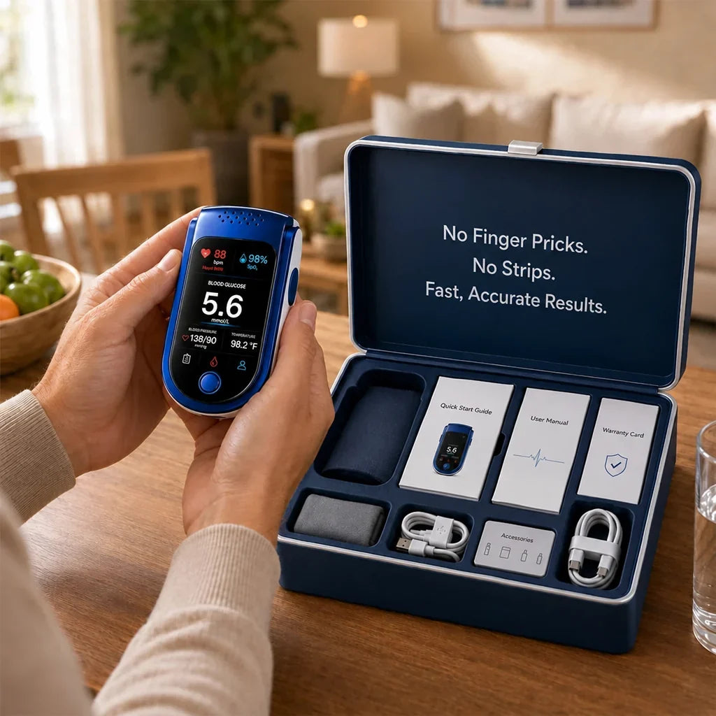 Glucose Monitor Non-Invasive Needle-Free Daily Checks