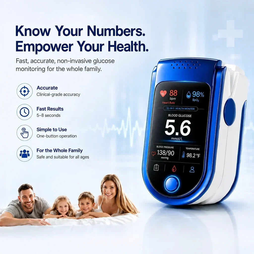Glucose Monitor Non-Invasive Needle-Free Daily Checks